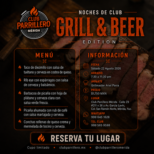 Noche de Club: Grill & Beer Edition | 22 Agosto
