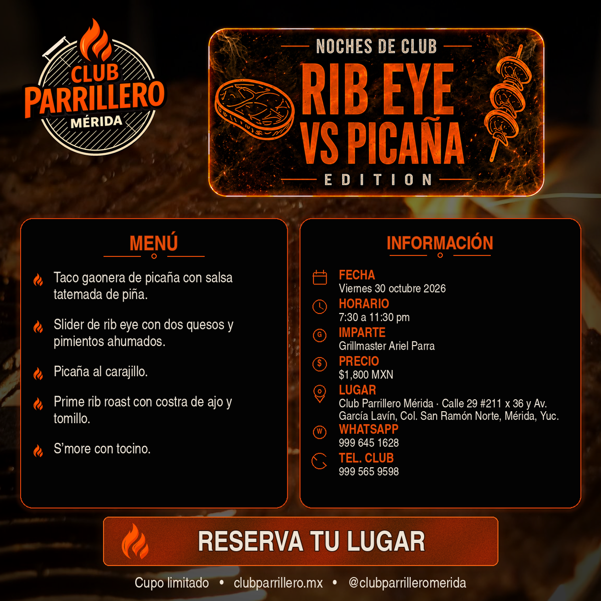 Noche de Club: Rib Eye vs Picaña Edition | 30 Octubre