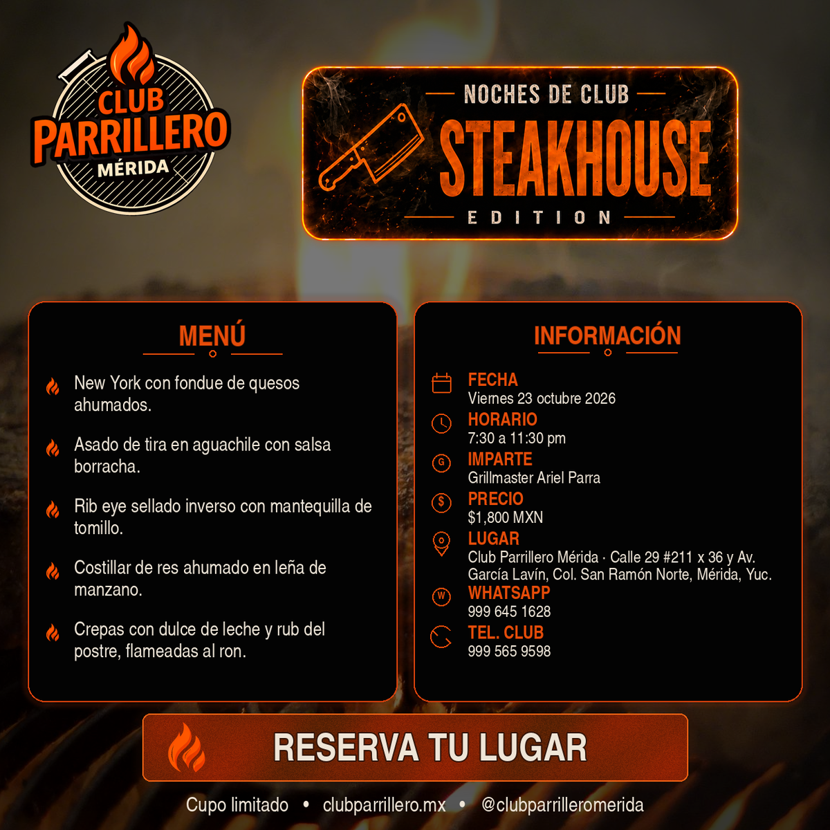 Noche de Club: Steakhouse Edition | 23 Octubre